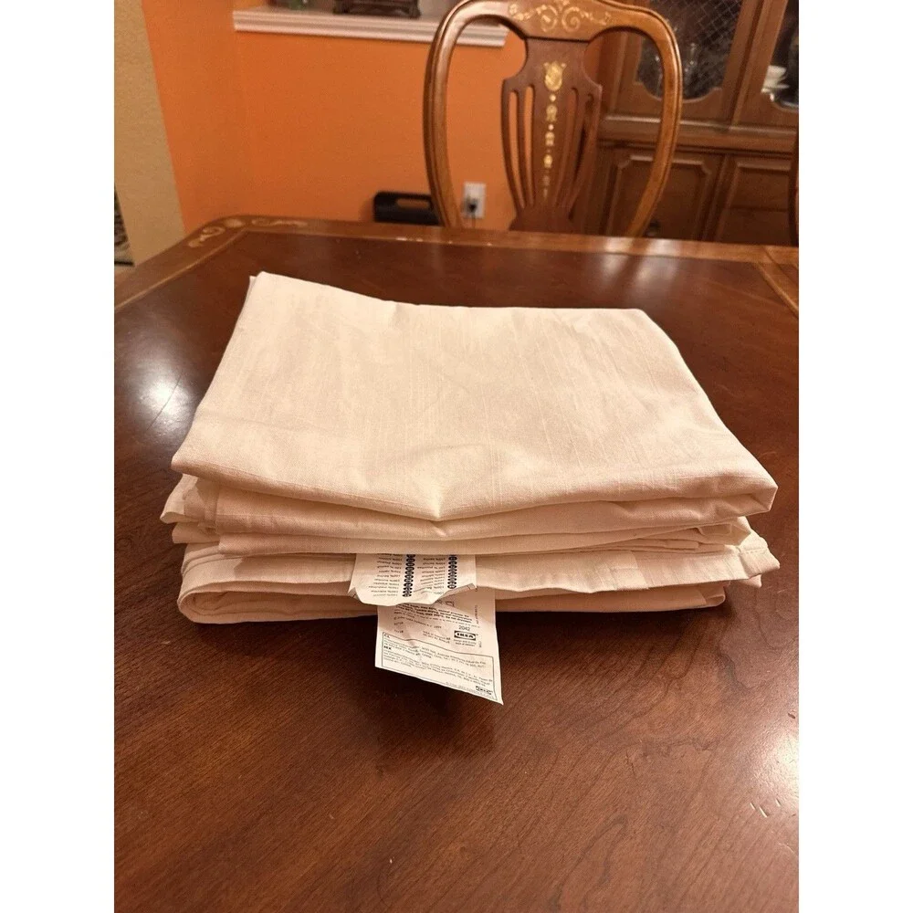 Ikea RITVA Curtains 2 Panels (1 pair) 100% Cotton (no Tie-Back) 56”x 96” White